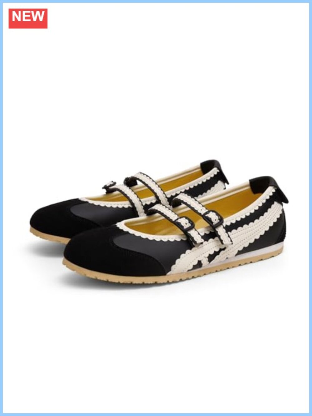 Women's Ballet Sneakers Slip On Flats with Memory Foam Insole & Elastic Straps